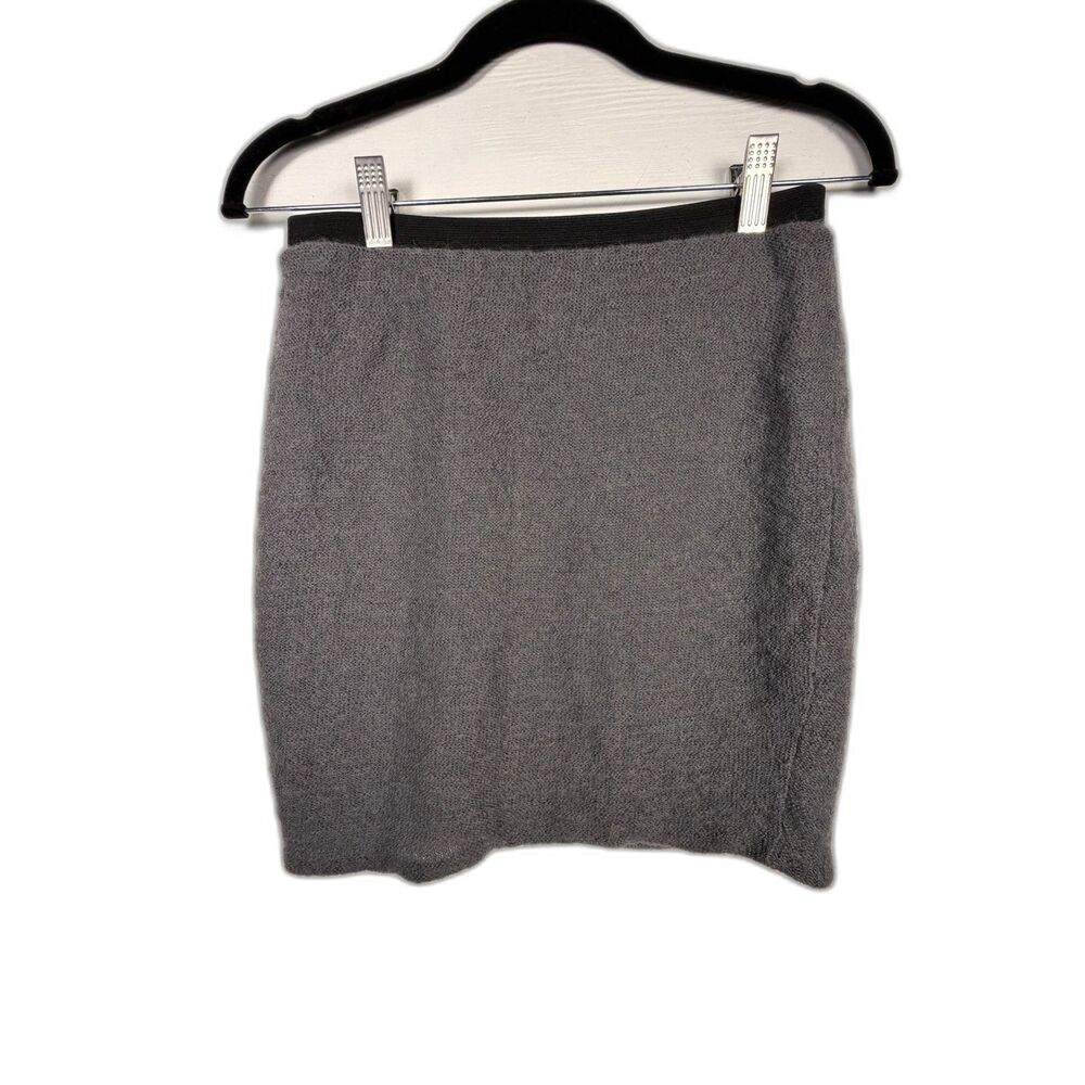 Anthropologie SHAE Gray Mohair Wool Mini Skirt Women’s Small Quiet Luxury